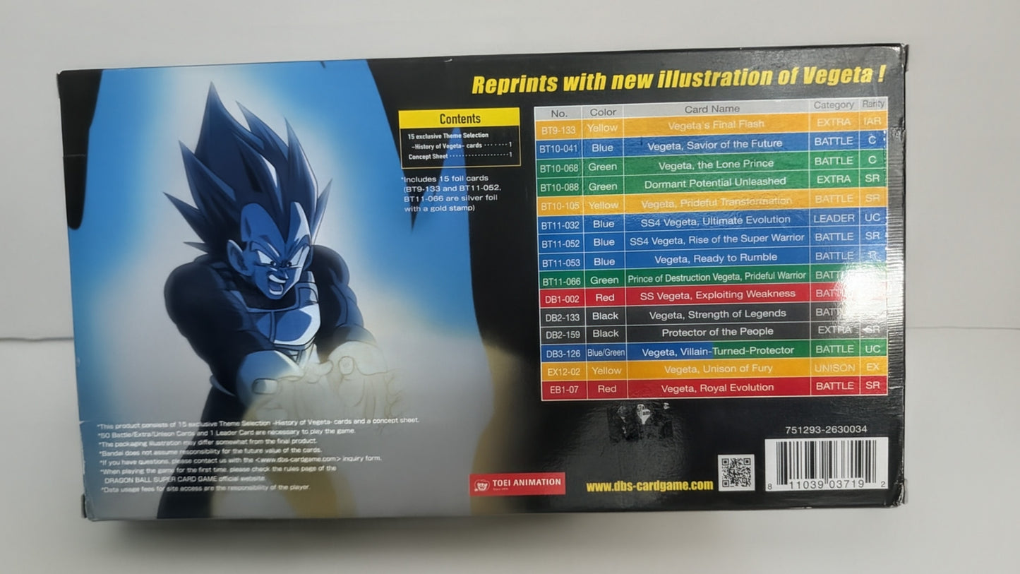 Selección de tema para Dragon Ball Super Card Game: ¡La historia de Vegeta!