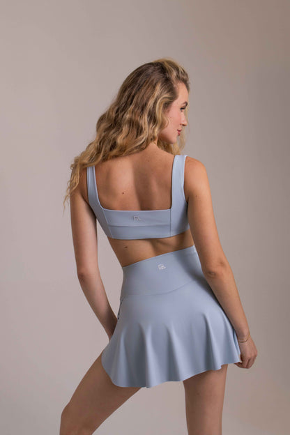 Women's Athletic Skort with Built-In Shorts & Pockets - Baby Blue | LuxeForm Criss-Cross Waist