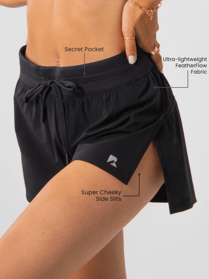 Short court noir effronté | Course et entraînements pour femmes | Runner's Athletics
