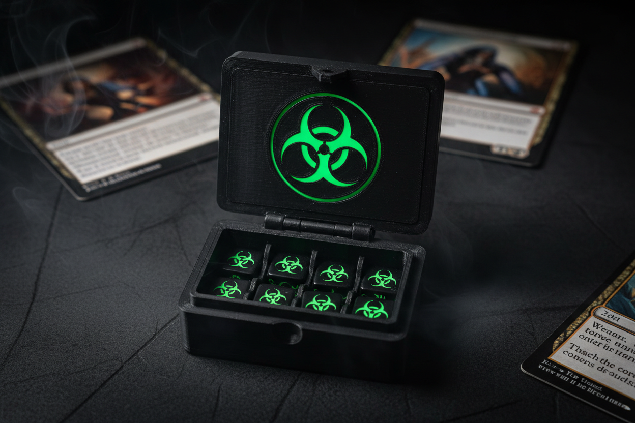 3D Printed MTG Poison Counter Dice Box