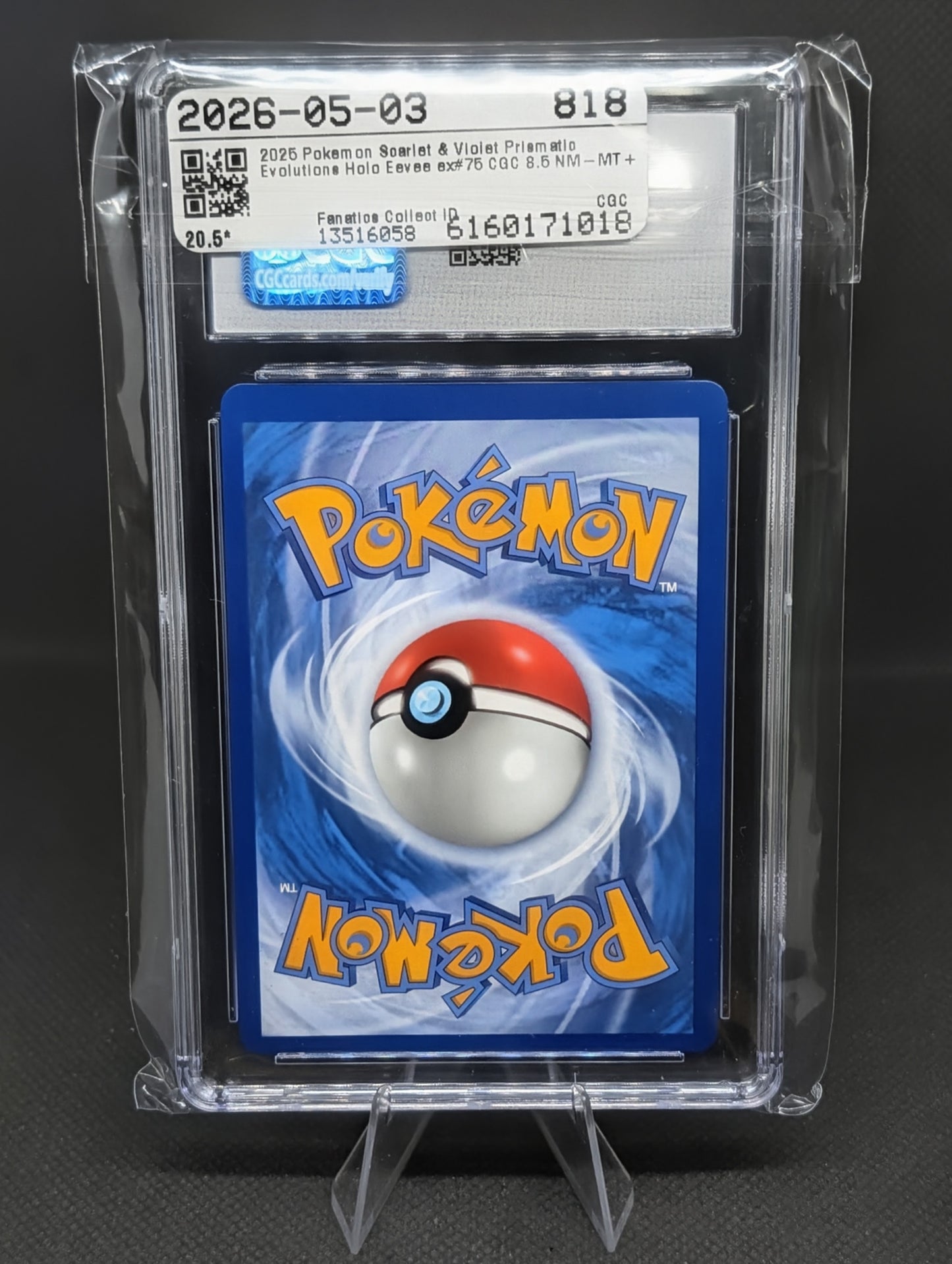 Enhance Your Collection with the Eevee EX Prismatic Evolutions Card - Graded CGC 8.5
