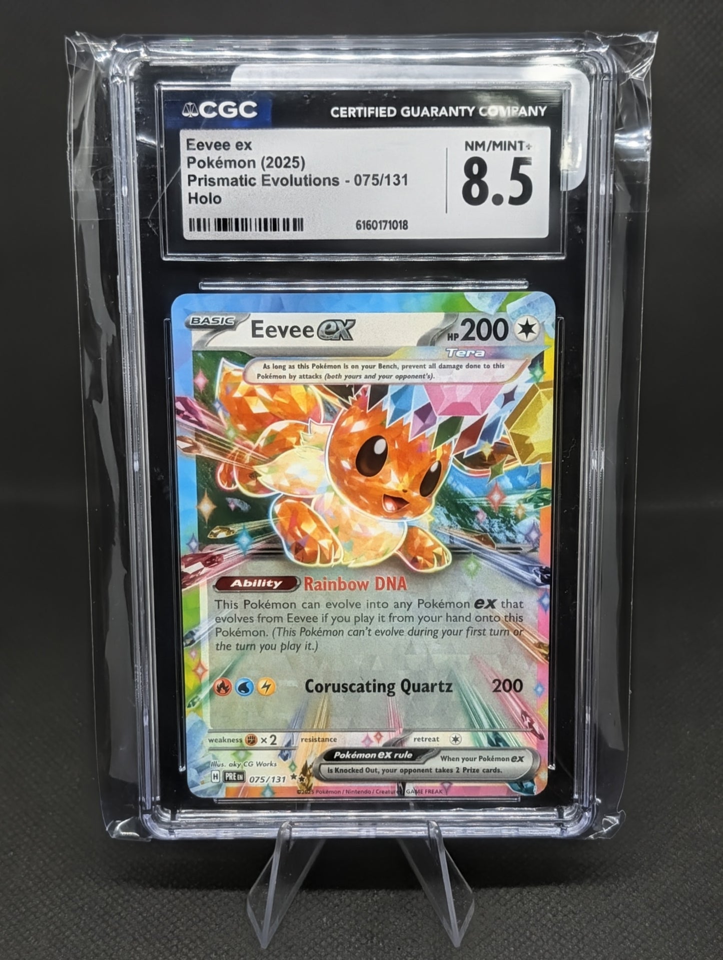 Enhance Your Collection with the Eevee EX Prismatic Evolutions Card - Graded CGC 8.5