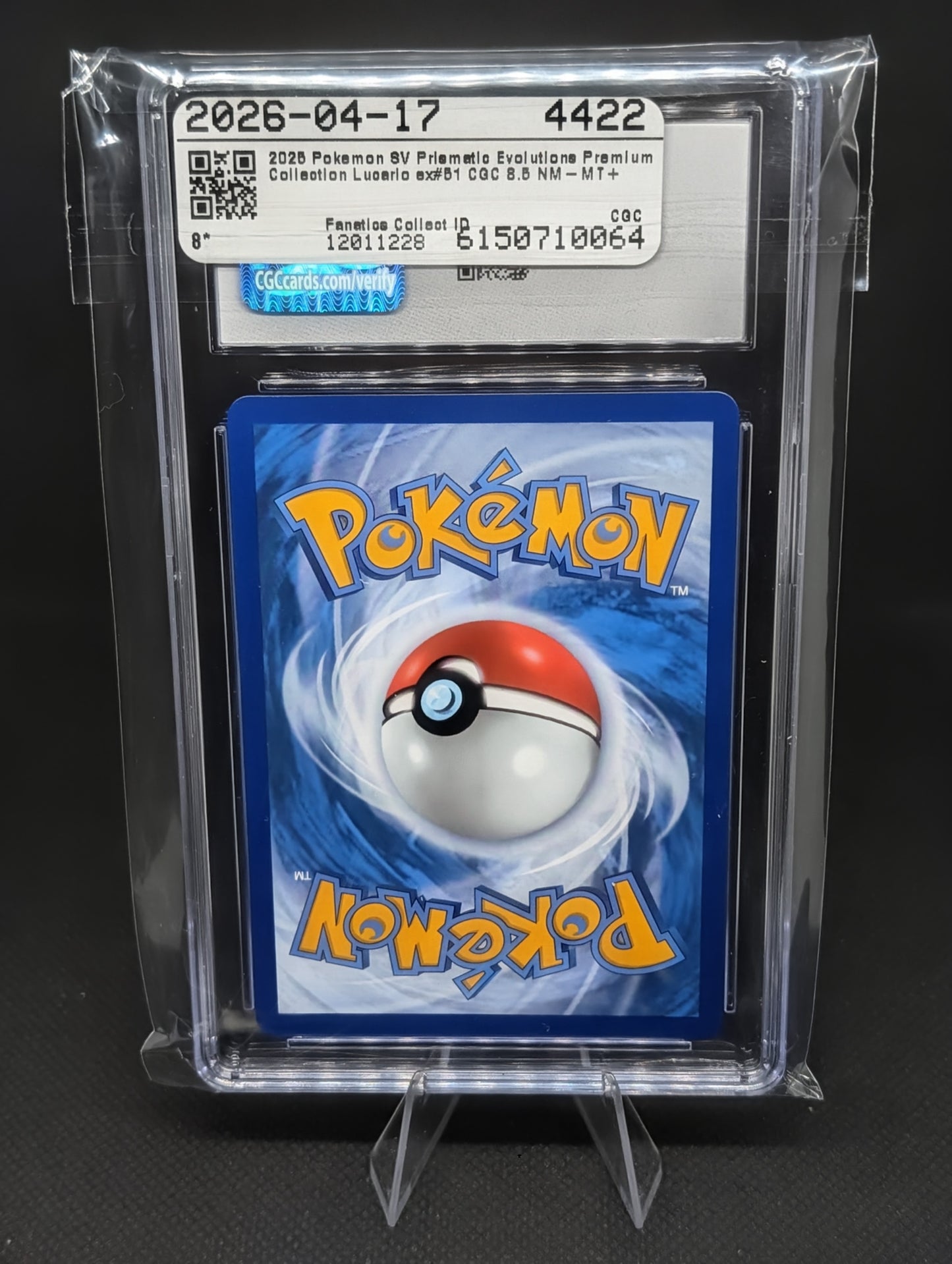 Elevate Your Collection with the Lucario EX Prismatic Evolutions Card 051/131 - CGC 8.5
