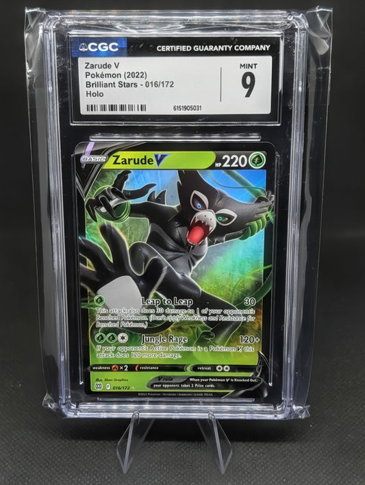 Enhance Your Collection with the Zarude V Brilliant Stars Card - Graded CGC 9