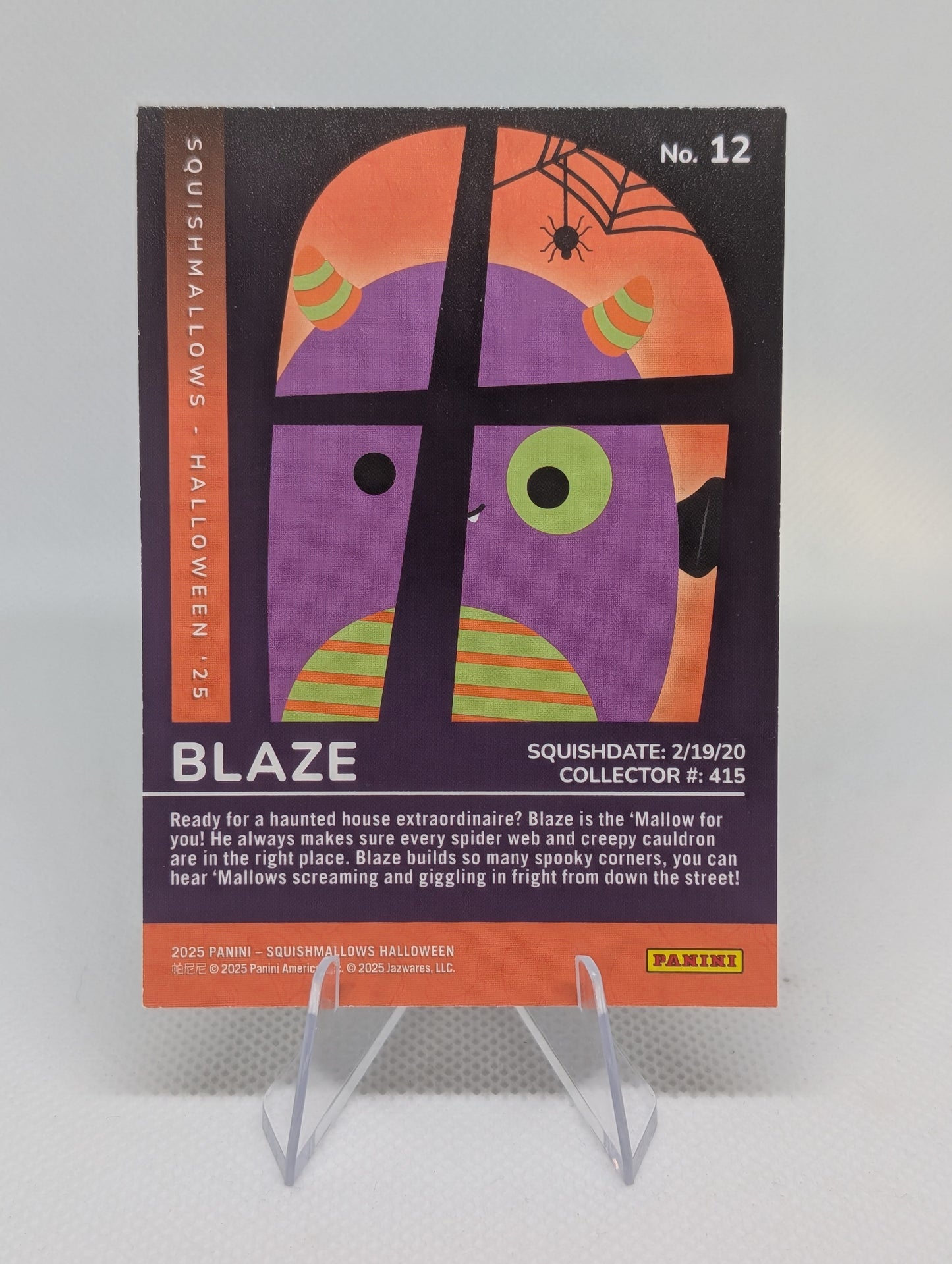 Blaze Squishmallow Panini Halloween No. 12 Collector #415