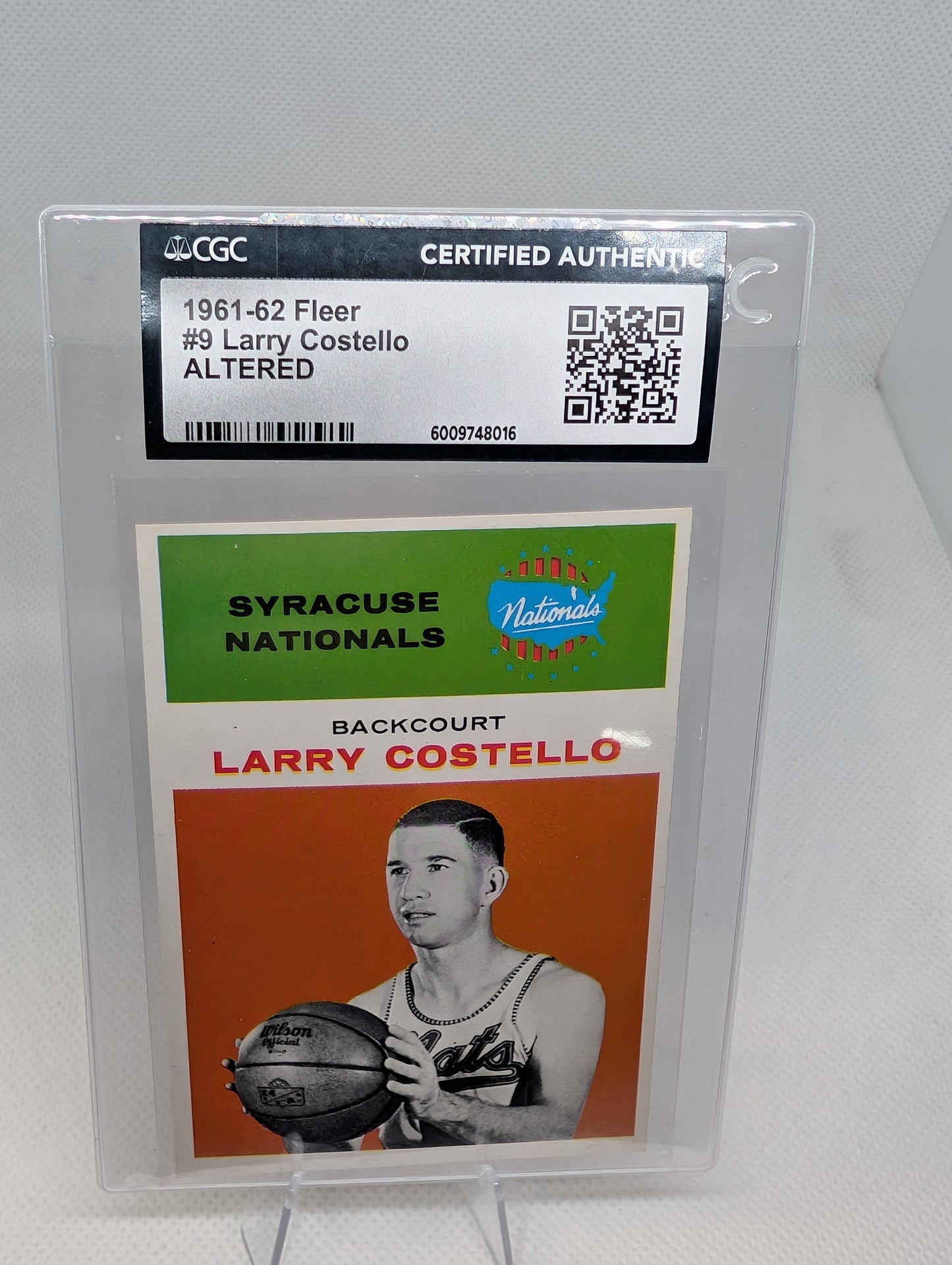 1961 Fleer Larry Costello #9 ALTERED CGC Authentic!