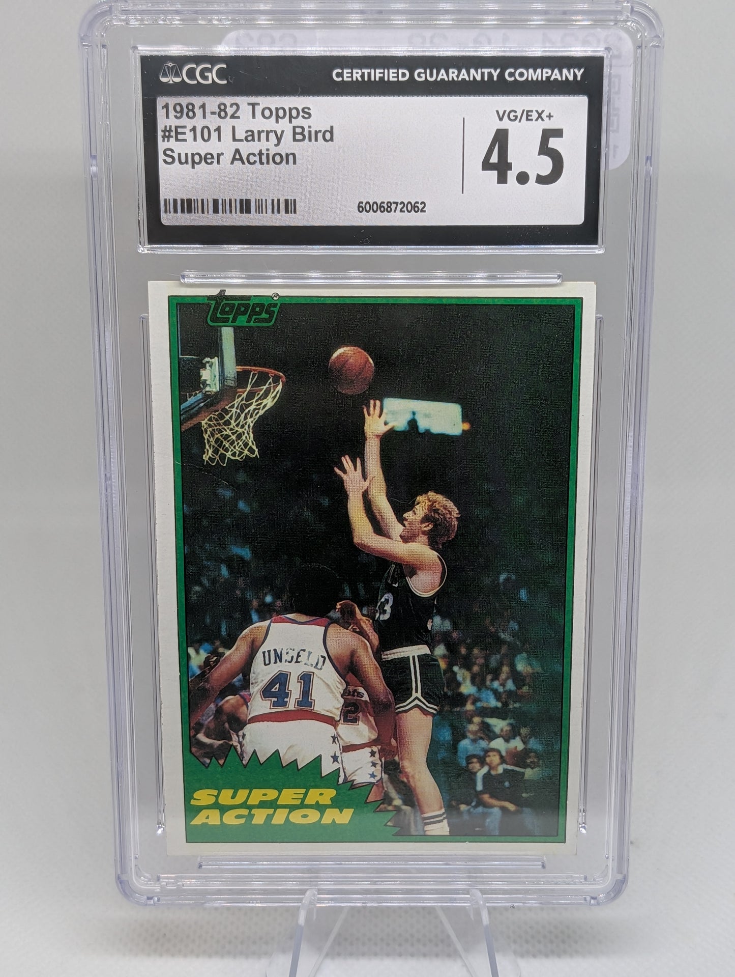 1981 Topps Larry Bird #E101 Super Action CGC 4.5
