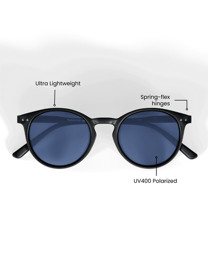 Black Round Polarized Sunglasses - UV400 for Men & Women