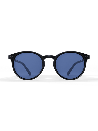 Lunettes de soleil rondes noires polarisées - UV400 pour hommes et femmes