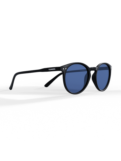 Lunettes de soleil rondes noires polarisées - UV400 pour hommes et femmes