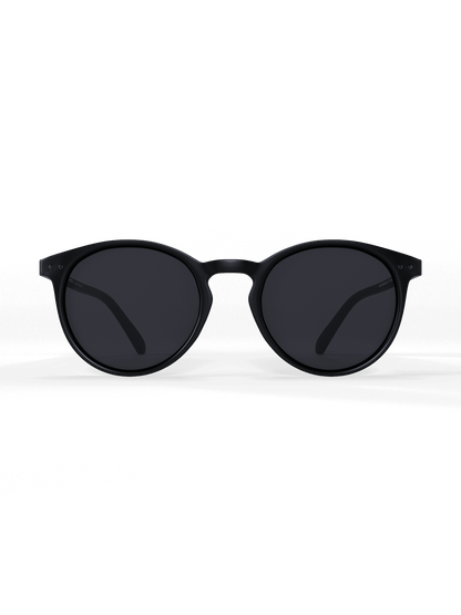 Black Round Polarized Sunglasses - Black Lens UV400 for Men & Women
