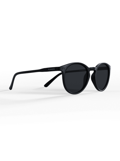 Black Round Polarized Sunglasses - Black Lens UV400 for Men & Women