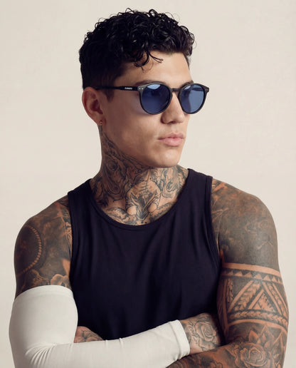 Lunettes de soleil rondes noires polarisées - UV400 pour hommes et femmes