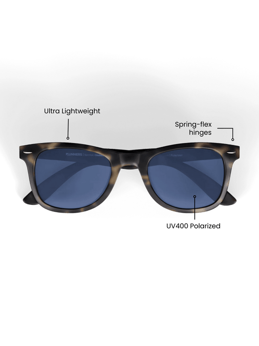 Tortoise Square Sport Sunglasses - Polarized UV400 for Men & Women