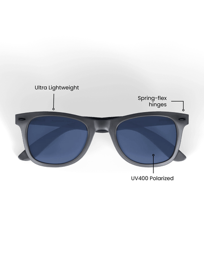 Gray Square Sport Sunglasses - Polarized UV400 for Men & Women