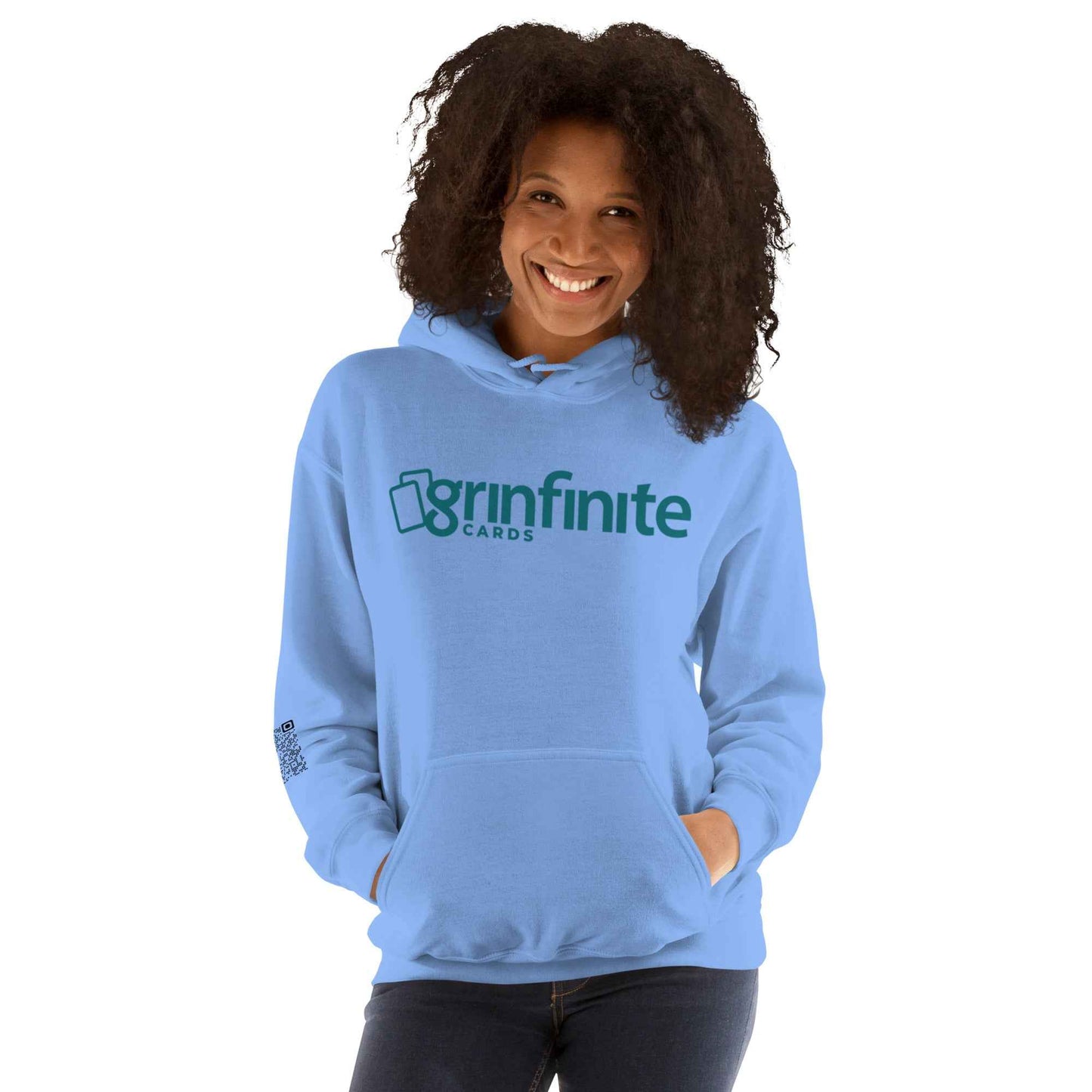 Grinfinite Cards! Unisex Hoodie w/QR code on sleeve